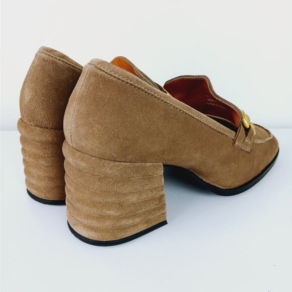 SaintG SZ 38 (US 8) VALENTINA TAUPE SUEDE LEATHER HANDCRAFTED SHOES - Picture 3 of 9